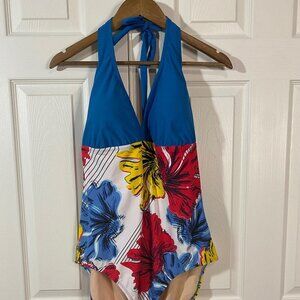 Hapari - Blue and White Halter Swim Suit